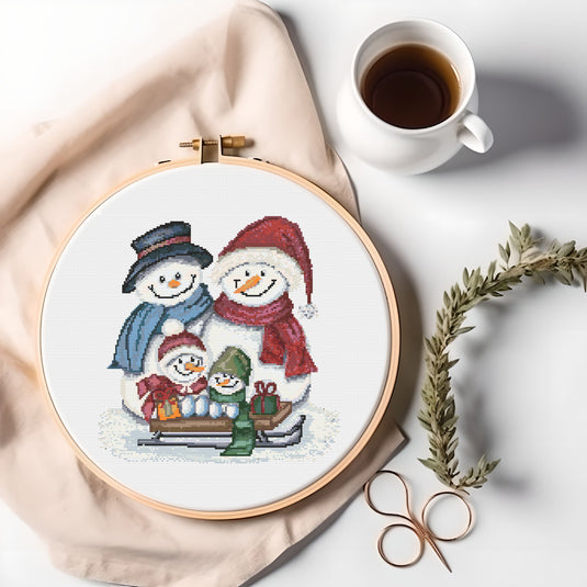 Happy Snowman Family