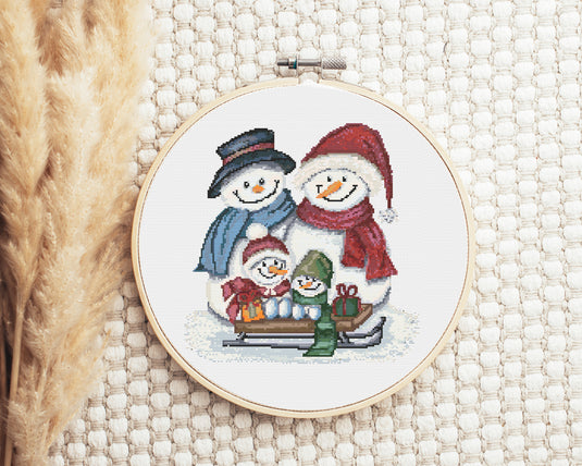 Happy Snowman Family